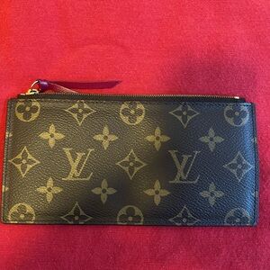 Great Condition Monogram Felicia Wallet Zippered Insert Fushsia